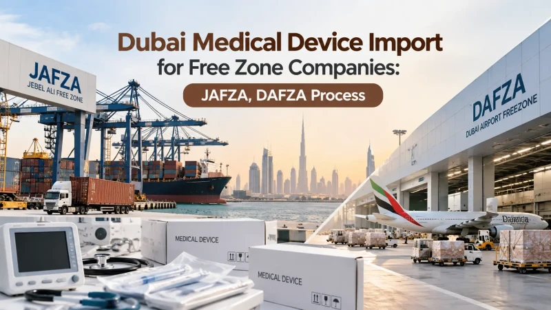 Dubai Medical Device Import for Free Zone Companies: JAFZA, DAFZA Process