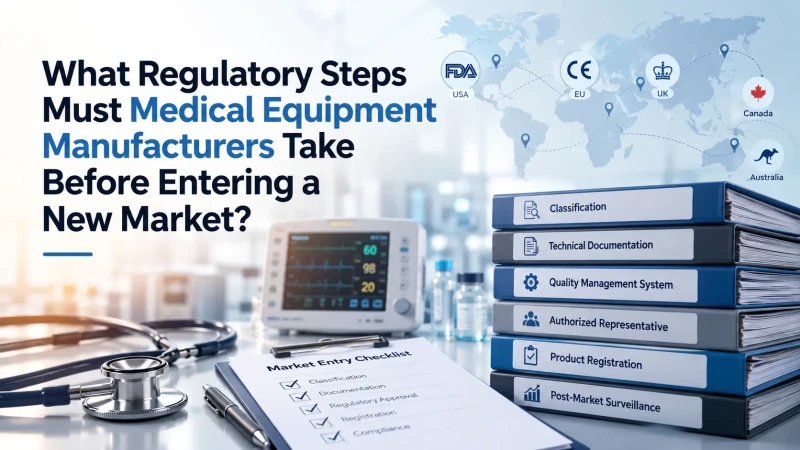 What Regulatory Steps Must Medical Equipment Manufacturers Take Before Entering a New Market?